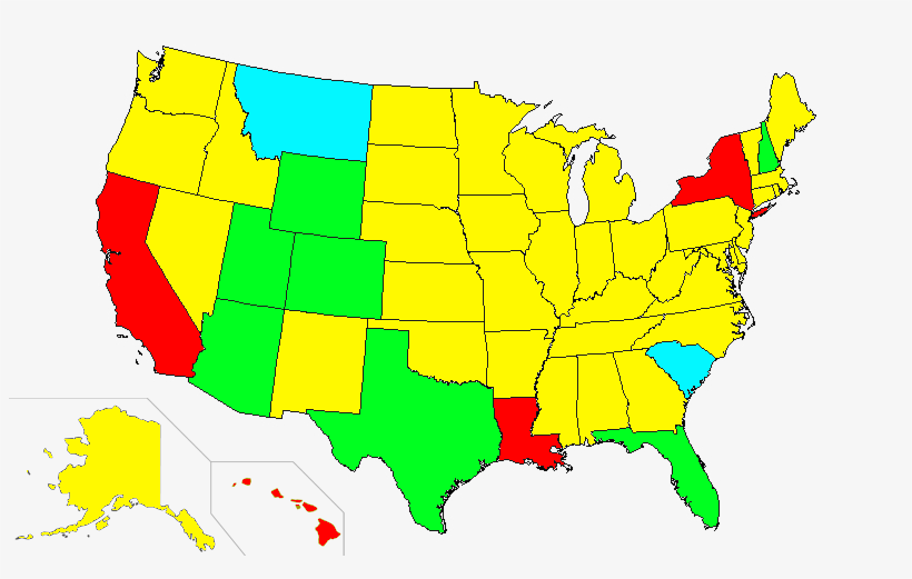 Map of the US, with the said above divide.